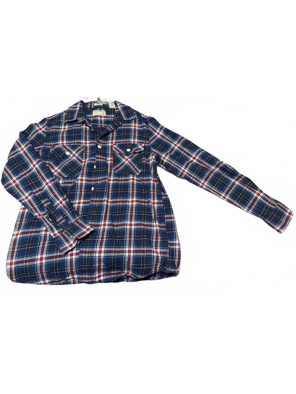 Chaps Ralph Lauren Vintage Red White Blue Plaid Button Up Shirt Men's size S
